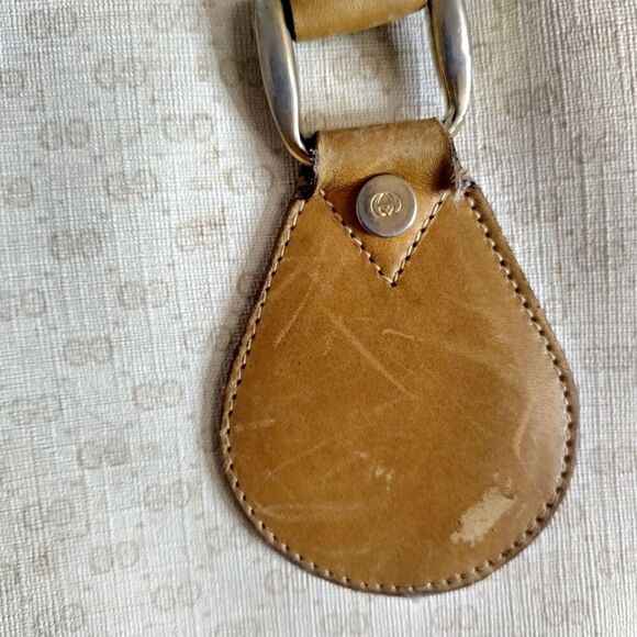 AS IS Gucci Vintage Beige Monogram Canvas Large Tote Bag with Strap - Picture 4 of 16